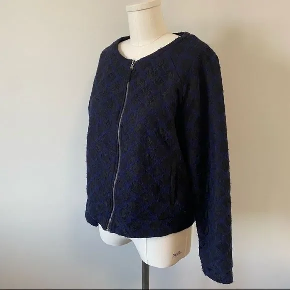Anthropologie Madeleine Wool Lace  Bomber Jacket - Picture 5 of 12